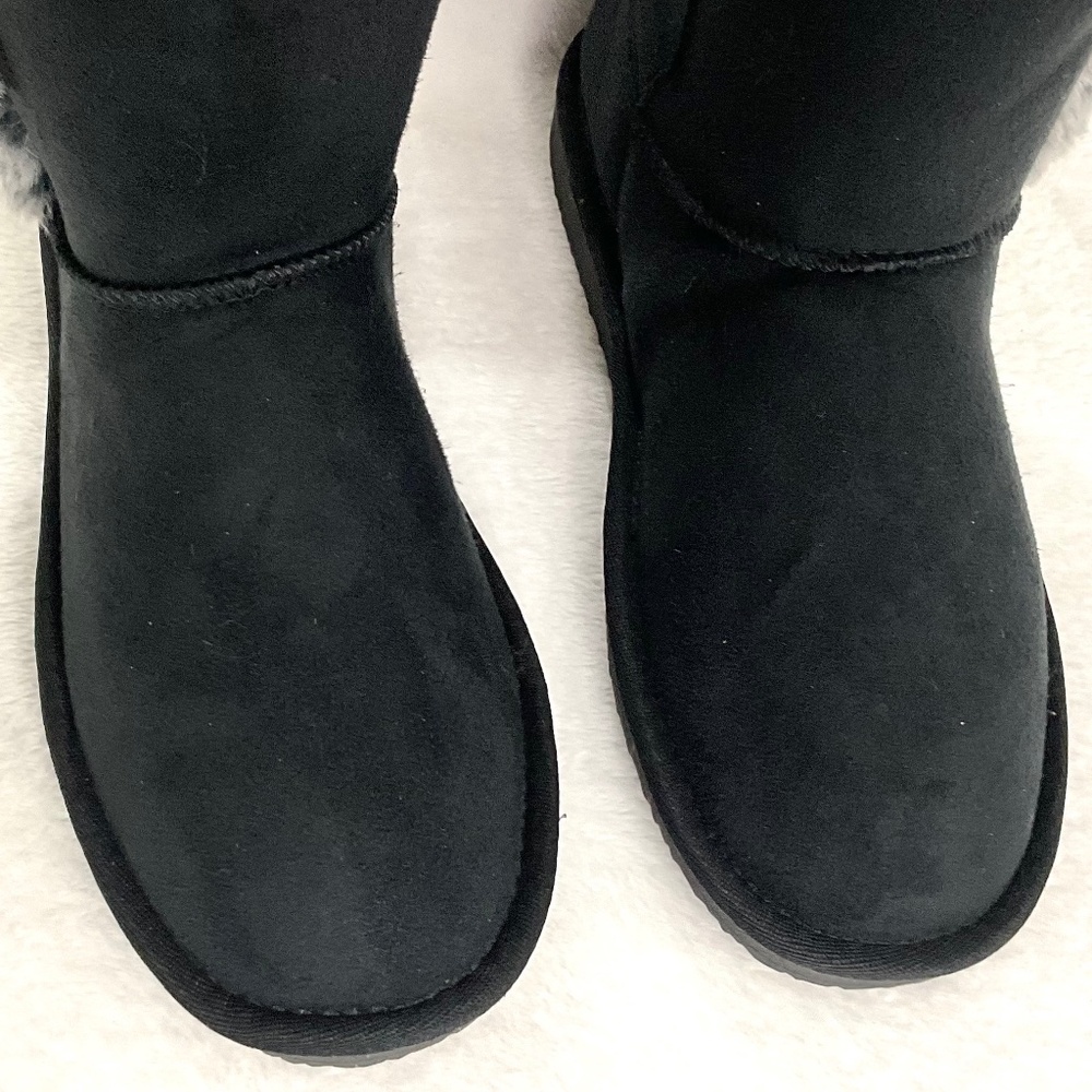 HStylish Black  Slip On Calf High Fur-Lined Waterproof Winter Snow Boot - Picture 11 of 15